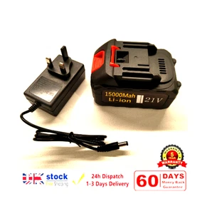 Caricabatteria e batteria ricaricabile agli ioni di litio 21V 15Ah 15000mAh compatibile Makita - Foto 1 di 13