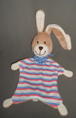 TCHIBO TCM SCHMUSETUCH SCHNUFFELTUCH  HASE BUNT GESTREIFT - Bild 1 von 2