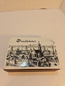 VINTAGE WOODEN CIGARETTE BOX WITH PORCELAIN PICTURE LID ALTENKUNSTADT  - Picture 1 of 7