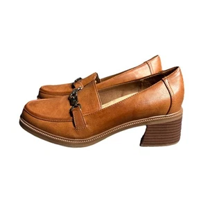 Dr. Scholl's Rate Up Bit Heeled Loafers Women’s Size 10M Brown Comfort Shoe - Picture 1 of 10
