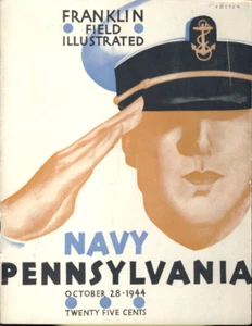 Programa de fútbol americano 1944 Navy vs Pennsylvania Penn Quakers - Imagen 1 de 1