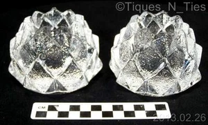 Pair Orrefors Sweden Crystal Signed Firefly Artichoke Votive Candle Holders (FF - Picture 1 of 6