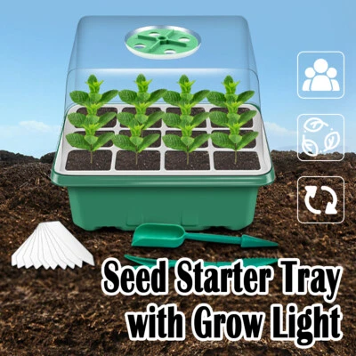 18*14*15.5 Seedling Tray with Grow Light Starter Nursery Plastic indoor Case led - Image 1 of 4