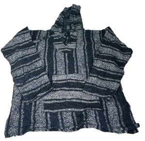 Hippie Festival Hoody Baja Größe Large Surfer Strand Party Herren Pre Loved gestreift - Bild 1 von 6