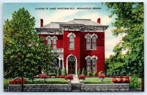 Postal IN Indianápolis Linen View Home Of James Whitcomb Riley N7 - Imagen 1 de 2