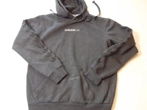 Adidas Hoodie Adult Small Grey Hooded Sweatshirt Sweater Pullover Mark on front - Picture 1 of 10
