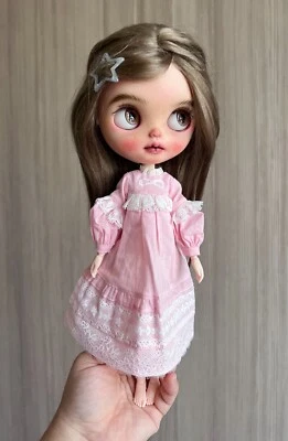 Ropa para muñeca Blythe -- Vestido para dormir rosa estilo retro (RARO) Foto 1 de 4