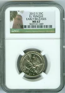 2012 S EL YUNQUE PARKS QUARTER NGC MS67 ER 2nd FINEST REGISTRY * - Picture 1 of 4