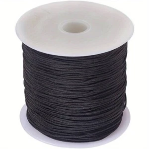 1roll Nylon Thread Chinese Knotting Cord Beading Cord for Beading Black - Picture 1 of 7