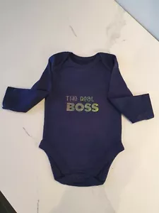 The Real Boss T shirt Funny Baby Grow Girls Baby Grow All in One Bodysuit Gift - Picture 1 of 8