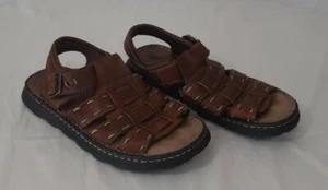 Vintage BKE Leather Sandals Men's (Size- 9) Brown - Picture 1 of 8