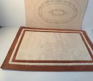 Dollhouse Miniature Vintage Rug with Transfer Pattern 9.75" x 6.75" Tan Nice - Picture 1 of 10
