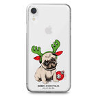 For iPhone 14 13 12 11 Pro 8 7 SE XS Clear Christmas Santa Cute Back Case Cover