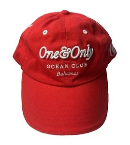 One & Only Ocean Club Baseball Hat Bahamas Adult Adjustable Red NEW - Picture 1 of 6