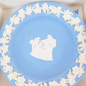 Wedgwood Jasper Round Sweet Dish Tray England Pale Blue 4 1/2" - Picture 1 of 5