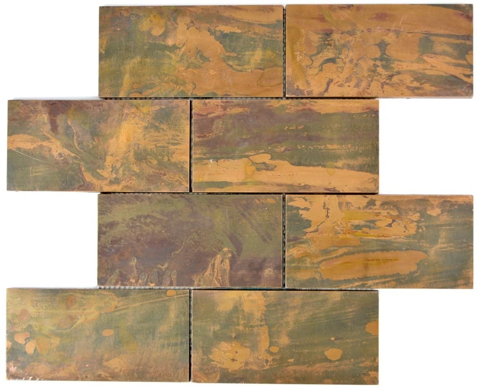 Mosaïque carreau cuivre métro marron cuisine miroir tuiles 49-1508_f |10 plaques - Photo 1/4