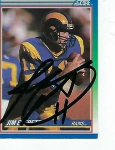 JIM EVERETT SIGNED 1990 SCORE #4 - LOS ANGELES RAMS - Picture 1 of 1