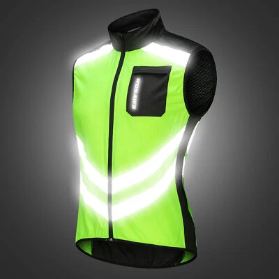 Men Cycling Vest Foldable Quick Dry Breathable Reflective Sports Safety K5S9 - Image 1 of 4