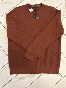 JOS. A BANK RESERVE WOLLE KABEL STRICK CREW PULLOVER Wollmischung kastanienbraun Gr. XL Pullover - Bild 1 von 5