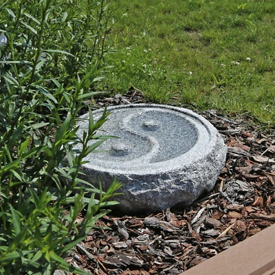 Granit Vogeltränke Ying Yang Vogelbad Stein Granitstein Garten Tränke Naturstein - Bild 1 von 4