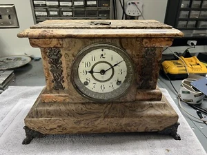 Antike Seth Thomas Adamantine Manteluhr mit Schlüssel 1880er Jahre FUNKTIONIERT - Bild 1 von 4