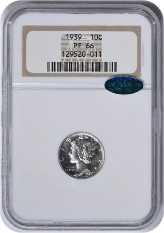 1939 Mercury Silver Dime PF66 NGC (CAC) Cover