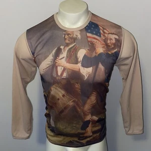 Vtg 60s 70s Graphic Shirt War Print Disco Orlon Vanderbilt T-shirt Mens Medium - Picture 1 of 8