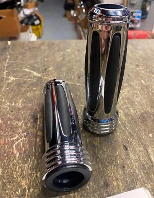 Show Chrome Big Bike Comfort Raised Handlebar Grips Honda Goldwing GL1800 Custom - Image 1 of 4