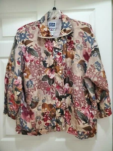 Vintage Womens 2X Retro Bomber Jacket Zip Up Pockets Silk Details Sportswear - Picture 1 of 9