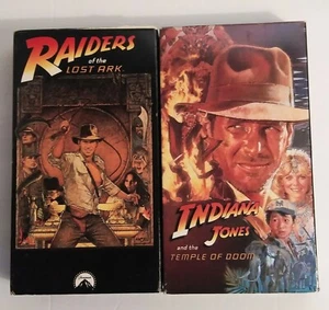 Raiders of the Lost Ark 1981 VHS Lot 2 Indiana Jones Temple Of Doom 1984 VG - Picture 1 of 11