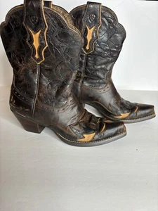 Ariat Dahlia Western Boot 1008780 cowboy Full Grain Leather Floral Embossed 5.5B - Picture 1 of 7