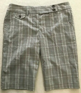 Women's Tracy Evans Limited Bermuda Trouser Shorts Size 5 Brown Plaid (B53Z) - Picture 1 of 12