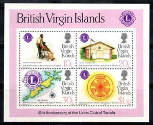 British Virgin Islands 1982 Mi. Bl.17 Block 100% Mint Lions Club...