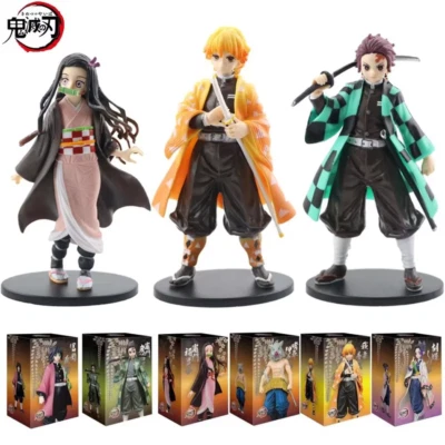 Demon Slayer Figures Tanjiro Nezuko Zenitsu Inosuke Action Figures Model Toy UK - Image 1 of 4