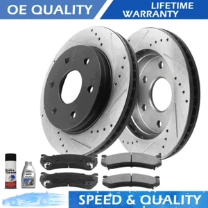 319mm Front Drilled Disc Rotors Brakes Pads for Toyota Tacoma 4Runner FJ Cruiser - Foto 1 di 31