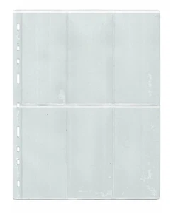 Clear Pages for medal album for six medals or banknotes x 10 sleeves Type 6 - Picture 1 of 3