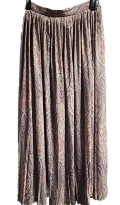 Vintage Jaeger Paisley Wool Skirt Pleated UK Made UK Size 12 - Image 1 of 4
