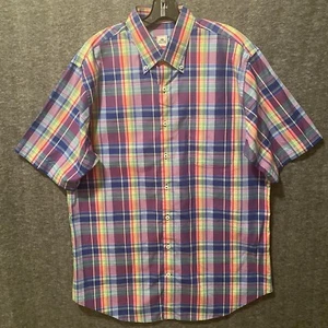 Peter Millar Hemd Herren Large Multi Madras kariert Kurzarm Button Down Preppy - Bild 1 von 8