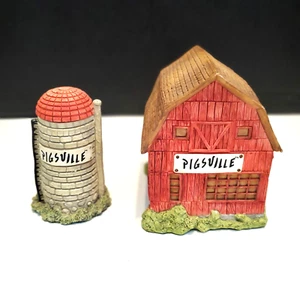 Vintage 1993 Ganz Pigsville BARN and SILO Item Numbers 1318 & 1319 New W/O Box - Picture 1 of 7