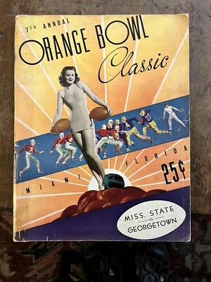 1941”rare”Orange Bowl Mississippi St. v Georgetown football program/+ Autographs - Image 1 of 4
