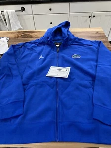 RARE Nike Jordan Florida Gators HEAVYWEIGHT FULL ZIP HOODIE Team Issued 3XL BLUE - Picture 1 of 9