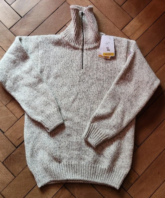 Devold Nansen Sweater Zip Neck Grey Melange Medium NEU 100% Norwegische Wolle - Bild 1 von 4
