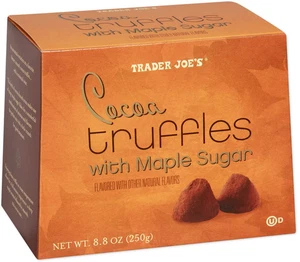 TRADER JOE'S COCOA TRUFFLES WITH MAPLE SUGAR 8.8-OZ BOX **NEW** - Picture 1 of 1