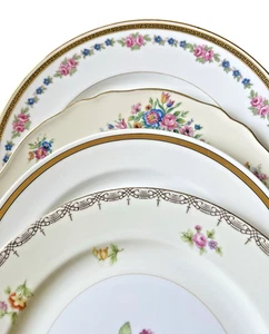 Vintage Mismatched China SALAD PLATES Set of 4 Gold , Mix#9, Limoges , Japan - Picture 1 of 10