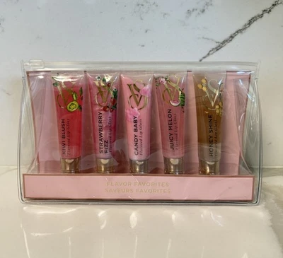NEW Victoria's Secret Flavor Favorites 5 Piece Lip Gloss Set Candy Baby Kiwi +++ - Image 1 of 2