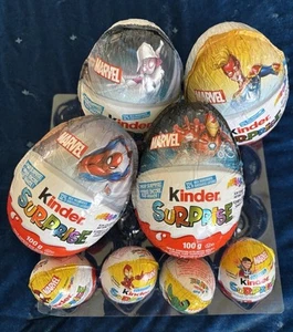 KINDER Marvel Avengers Set Of 8 Chocolate Large And Regular - Picture 1 of 4
