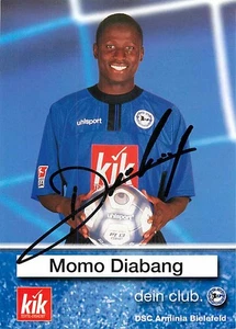 Biglietto autografo Momo Diabang DSC Arminia Bielefeld Senegal attaccante 2000 - Foto 1 di 2