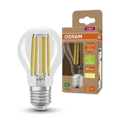 Osram LED Filament A60 Birne 7,2W =100W E27 klar 1521lm Warmweiß 3000K effizient - Bild 1 von 4