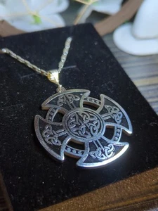 Sterling 925 Ireland Celtic Knot Protective Shield Lasered Hand Enameled Custom - Picture 1 of 10