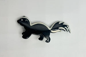 Vintage Black & White Skunk Brooch Pin - Bild 1 von 7